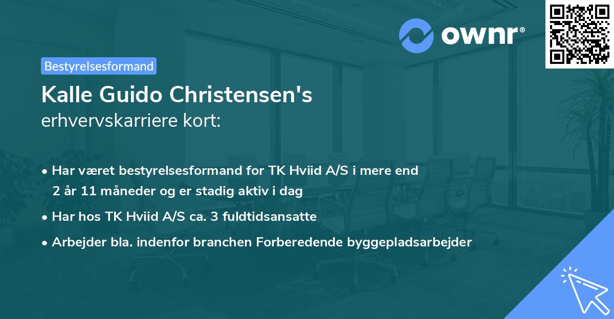 Kalle Guido Christensen's erhvervskarriere kort