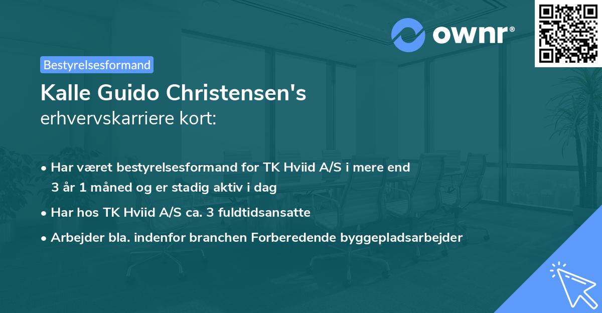 Kalle Guido Christensen's erhvervskarriere kort