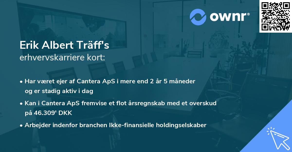 Erik Albert Träff's erhvervskarriere kort