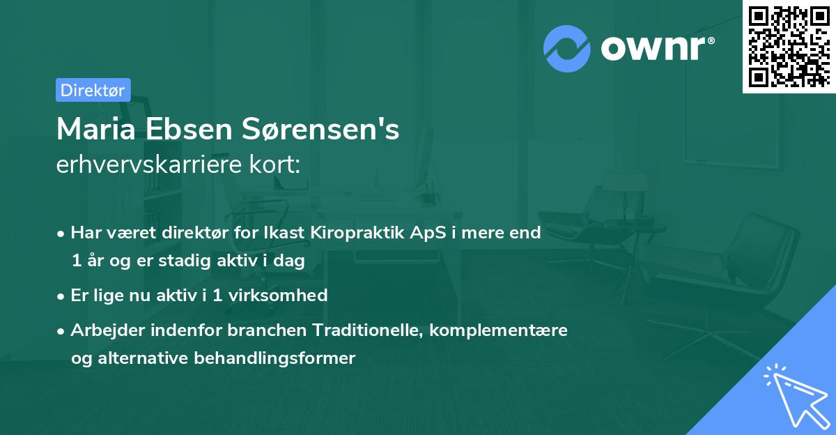Maria Ebsen Sørensen's erhvervskarriere kort