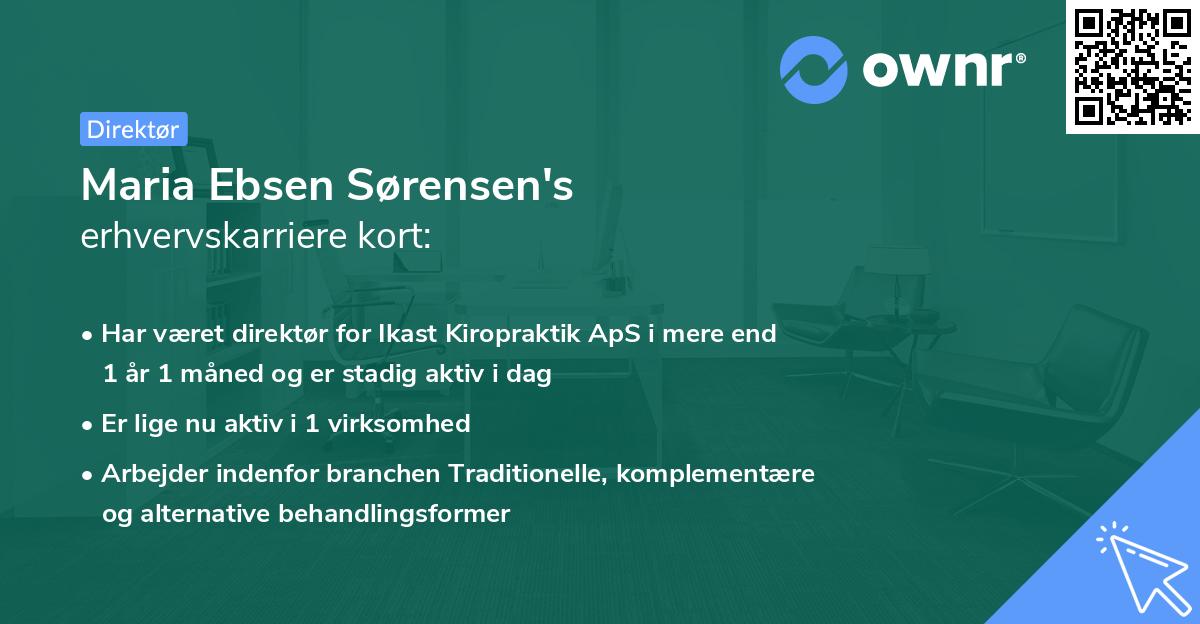 Maria Ebsen Sørensen's erhvervskarriere kort