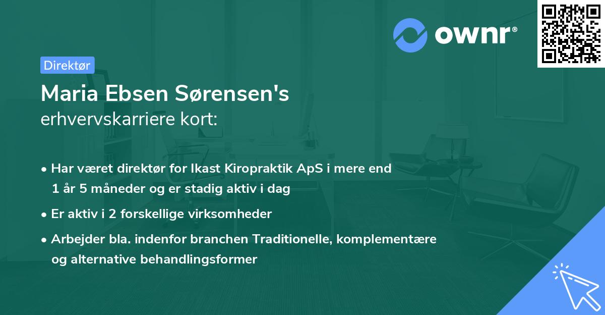 Maria Ebsen Sørensen's erhvervskarriere kort