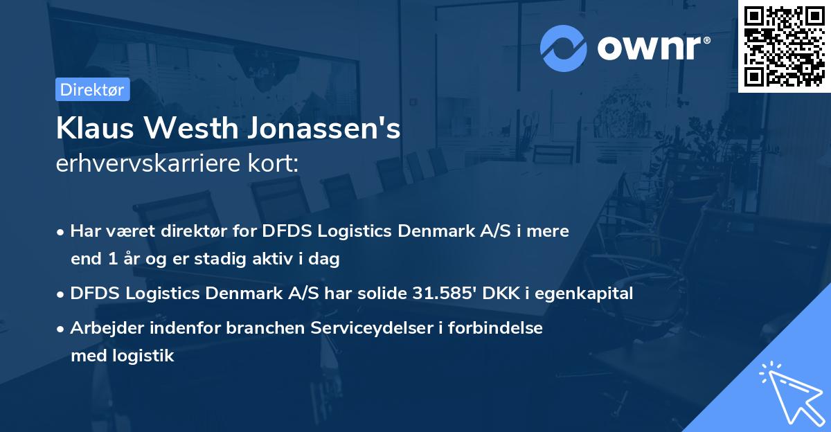Klaus Westh Jonassen's erhvervskarriere kort