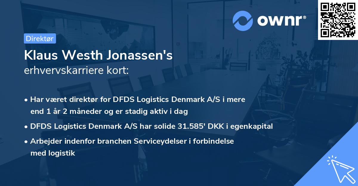 Klaus Westh Jonassen's erhvervskarriere kort