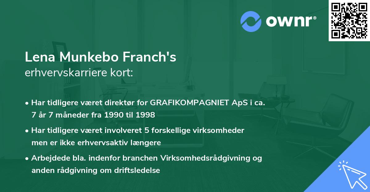 Lena Munkebo Franch's erhvervskarriere kort