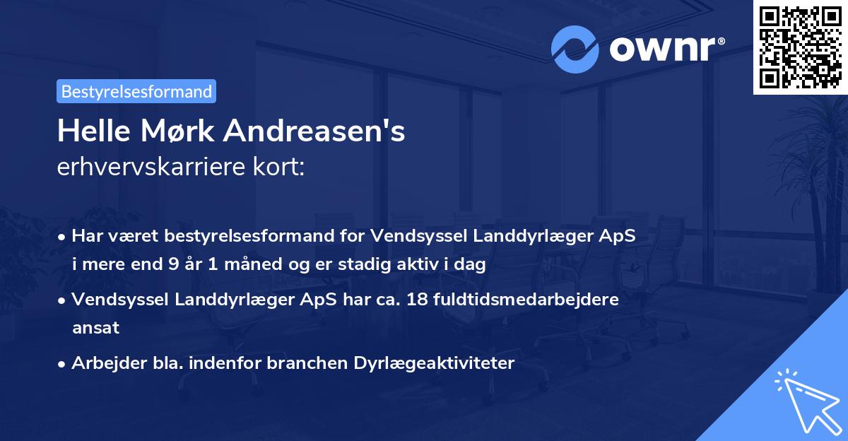 Helle Mørk Andreasen's erhvervskarriere kort