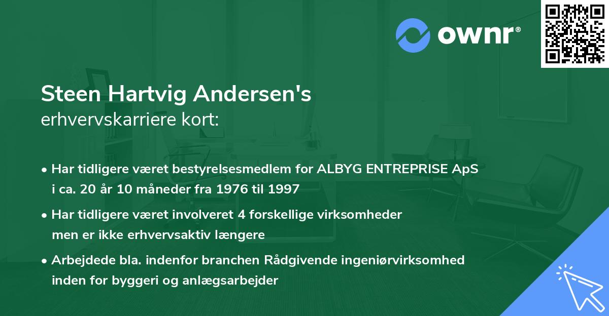Steen Hartvig Andersen's erhvervskarriere kort