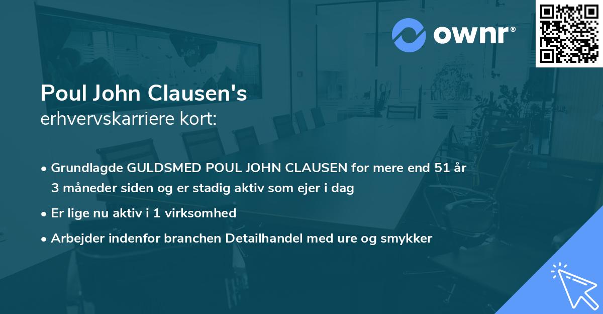 Poul John Clausen's erhvervskarriere kort
