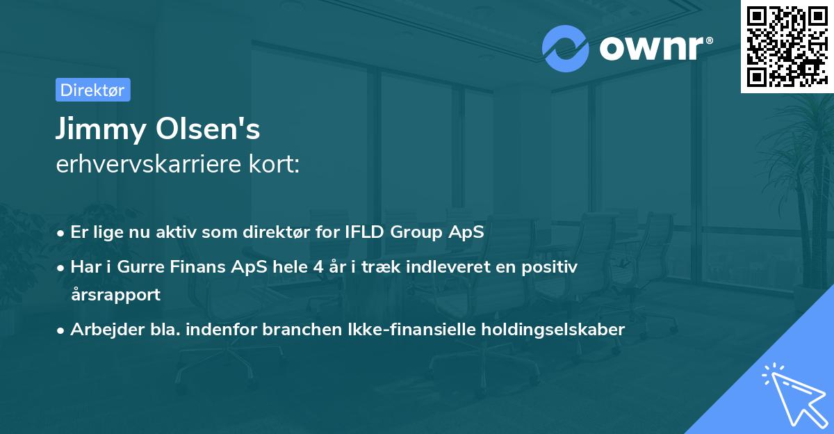 Jimmy Olsen's erhvervskarriere kort