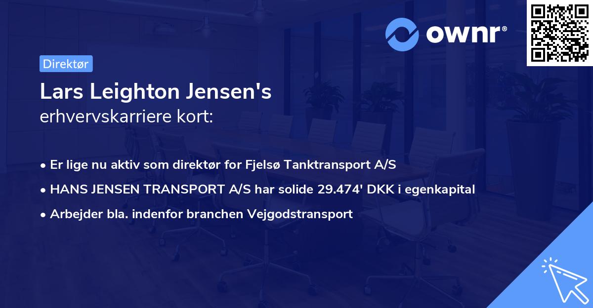 Lars Leighton Jensen's erhvervskarriere kort