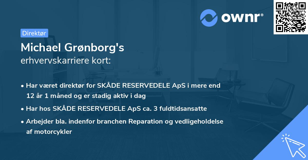 Michael Grønborg's erhvervskarriere kort