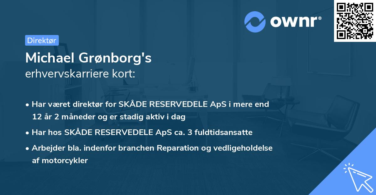 Michael Grønborg's erhvervskarriere kort