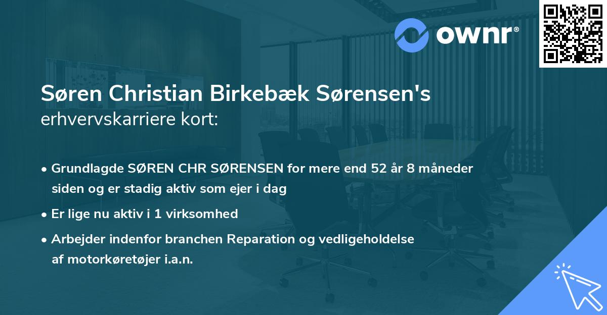 Søren Christian Birkebæk Sørensen's erhvervskarriere kort
