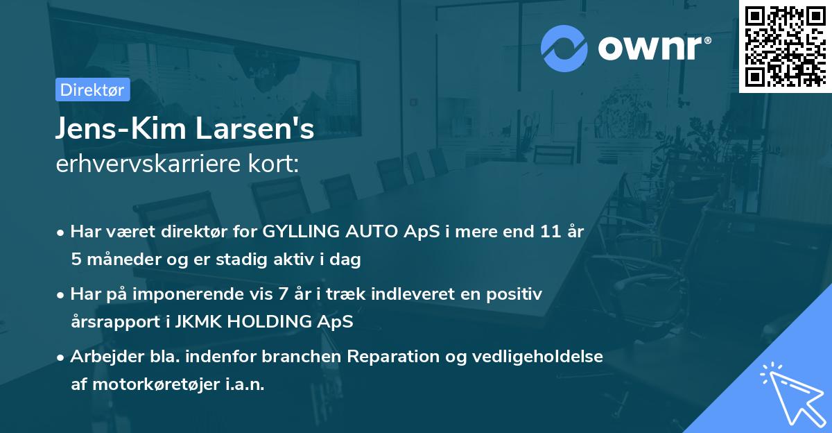 Jens-Kim Larsen's erhvervskarriere kort