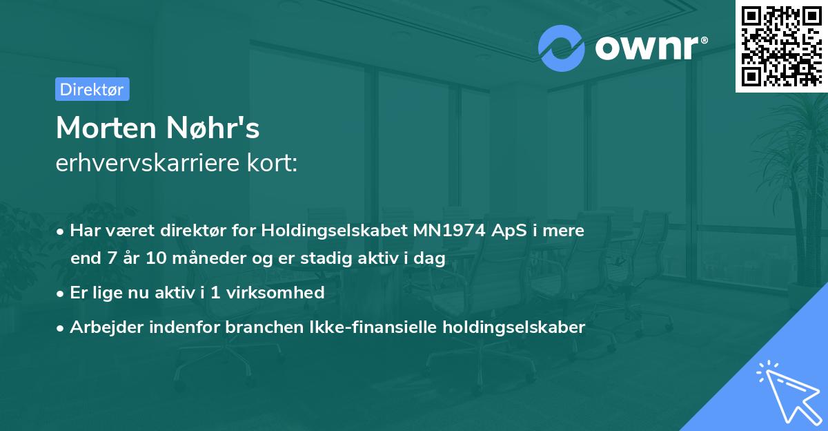 Morten Nøhr's erhvervskarriere kort