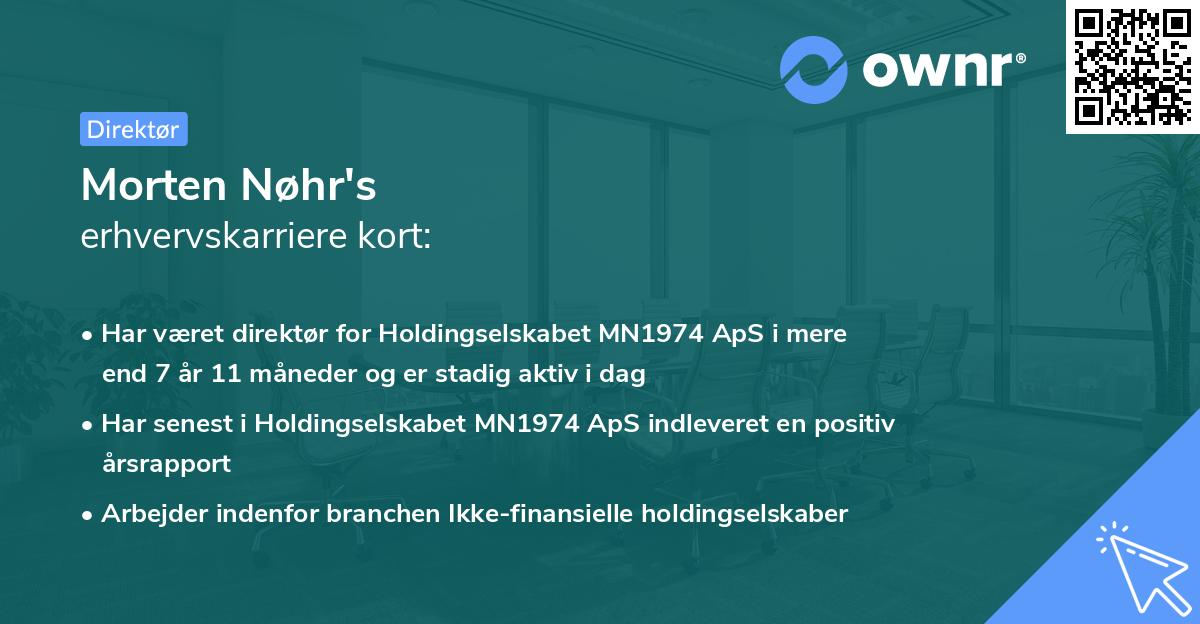 Morten Nøhr's erhvervskarriere kort