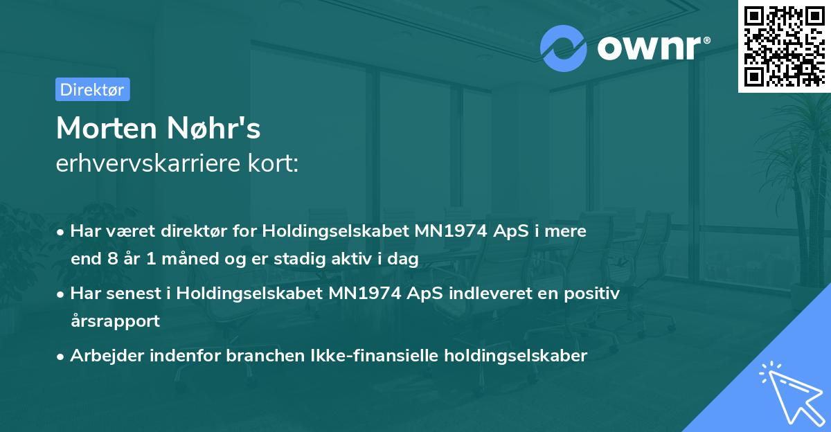 Morten Nøhr's erhvervskarriere kort
