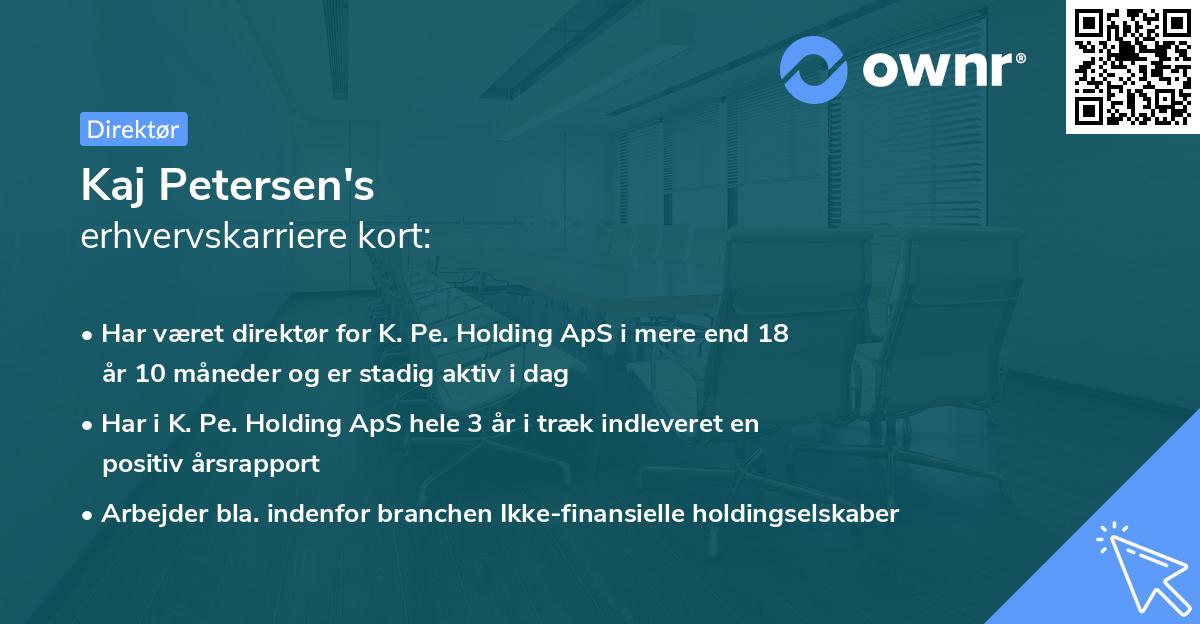 Kaj Petersen's erhvervskarriere kort
