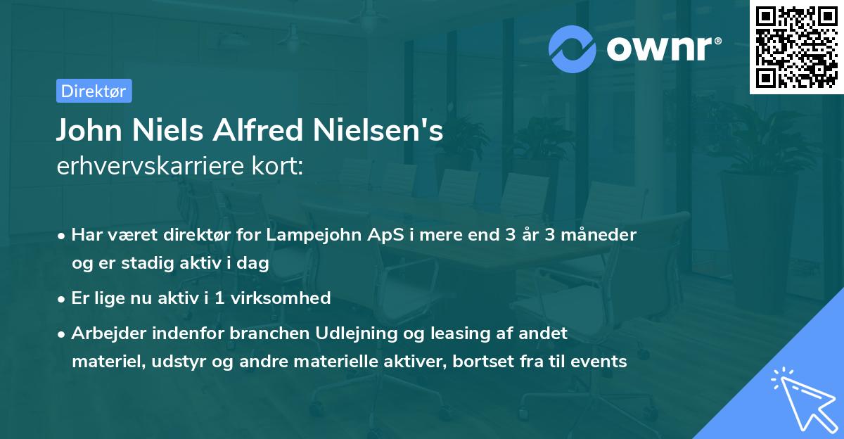John Niels Alfred Nielsen's erhvervskarriere kort