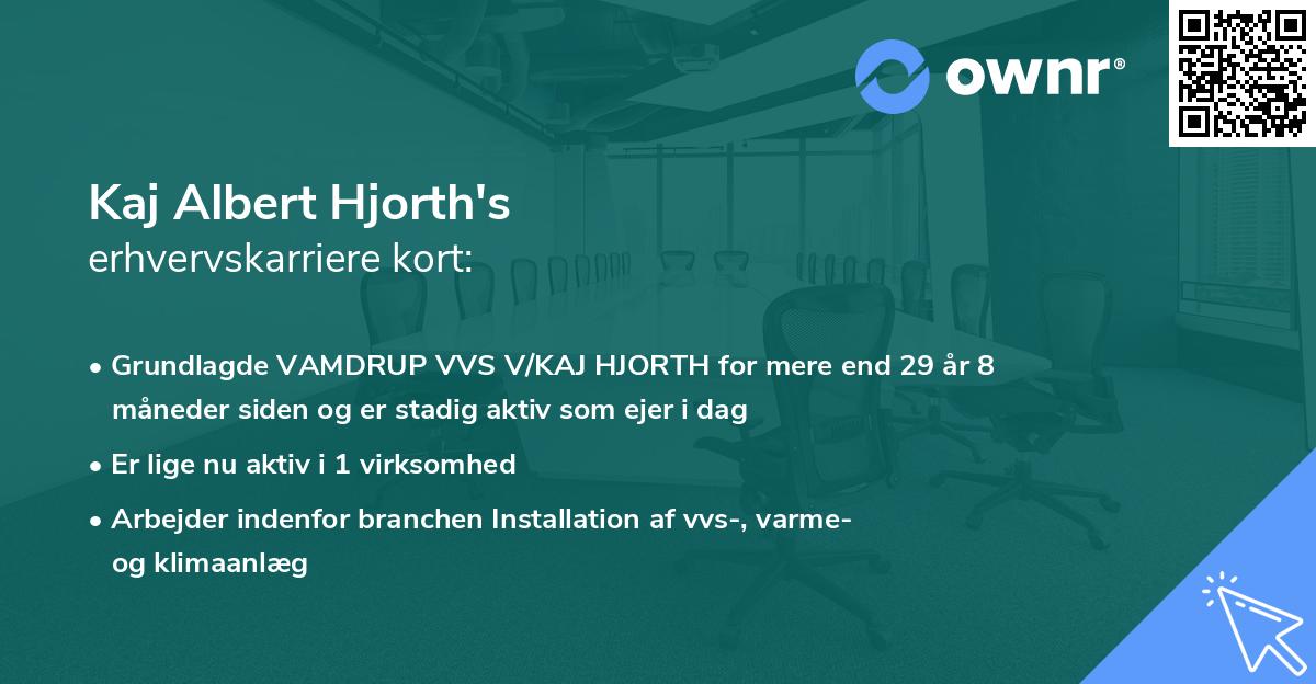 Kaj Albert Hjorth's erhvervskarriere kort