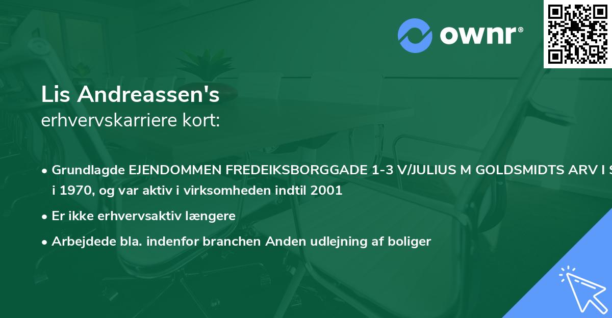 Lis Andreassen's erhvervskarriere kort