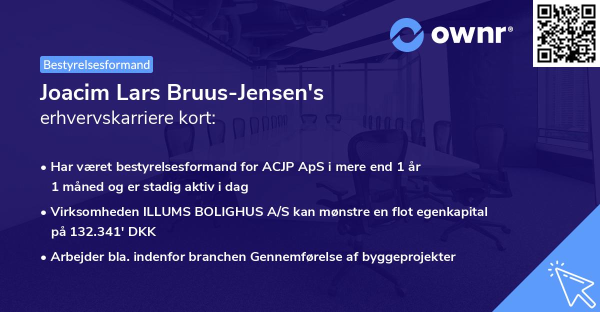 Joacim Lars Bruus-Jensen's erhvervskarriere kort