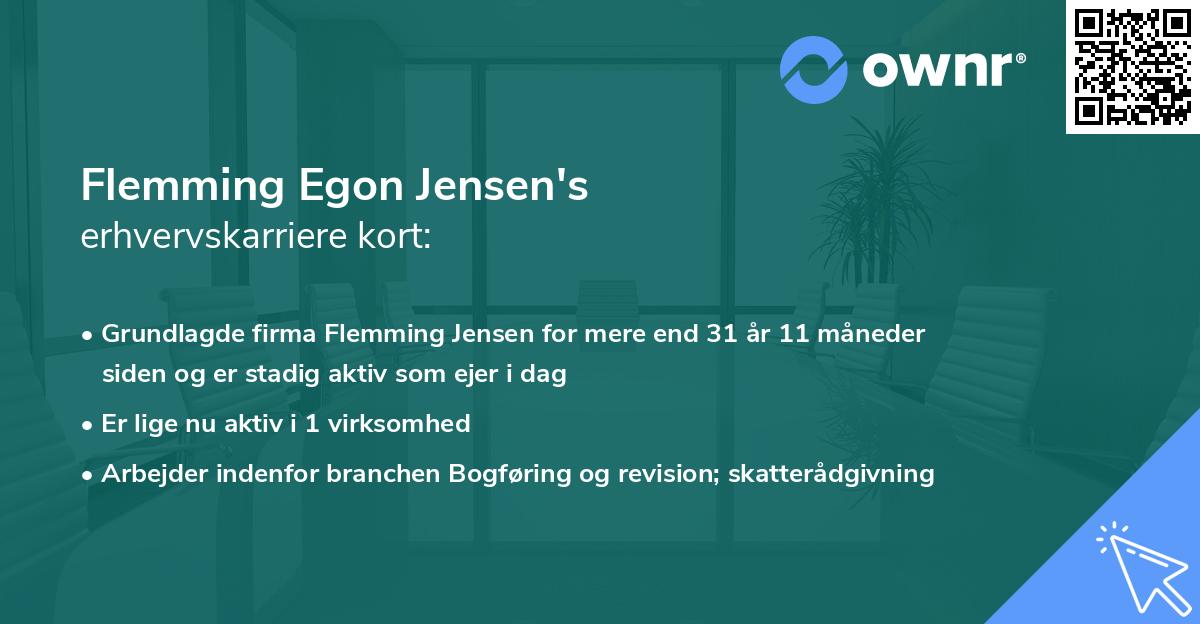 Flemming Egon Jensen's erhvervskarriere kort