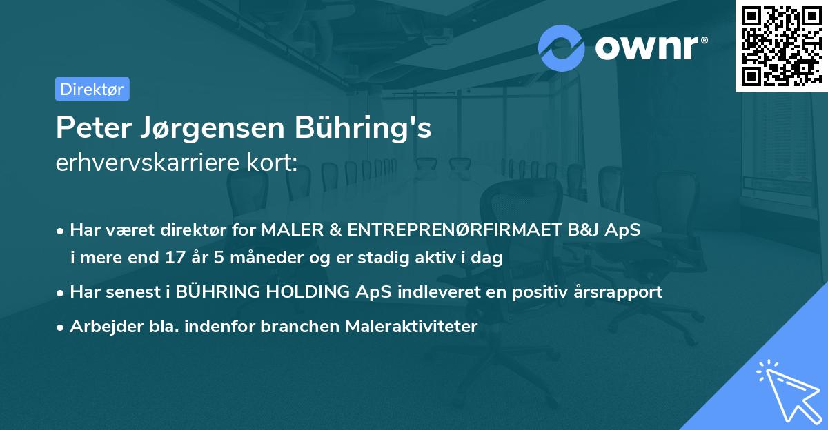 Peter Jørgensen Bühring's erhvervskarriere kort