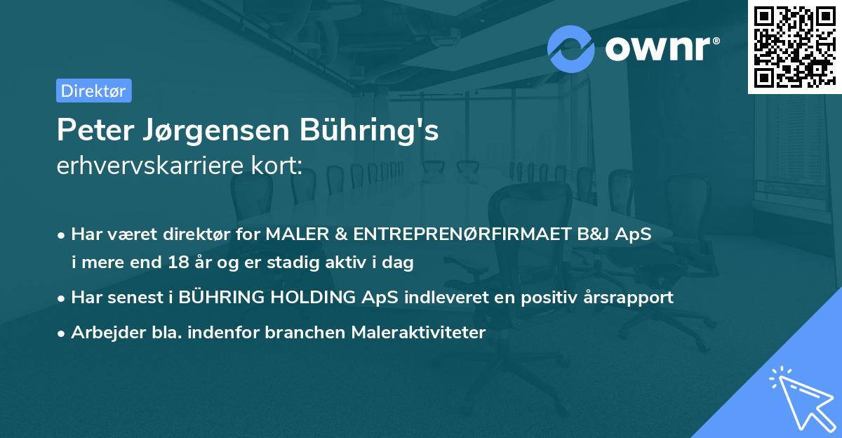 Peter Jørgensen Bühring's erhvervskarriere kort
