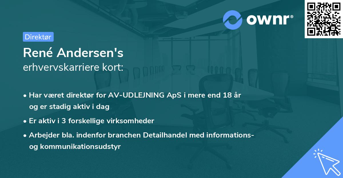 René Andersen's erhvervskarriere kort