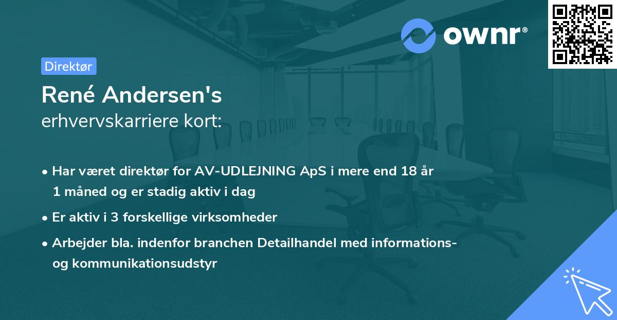 René Andersen's erhvervskarriere kort