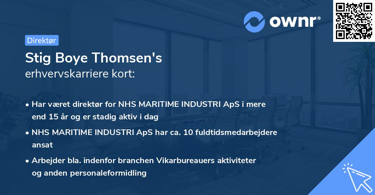 Stig Boye Thomsen's erhvervskarriere kort