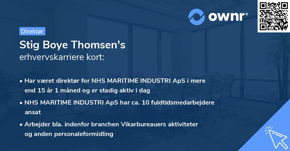 Stig Boye Thomsen's erhvervskarriere kort