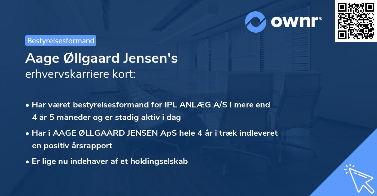 Aage Øllgaard Jensen's erhvervskarriere kort