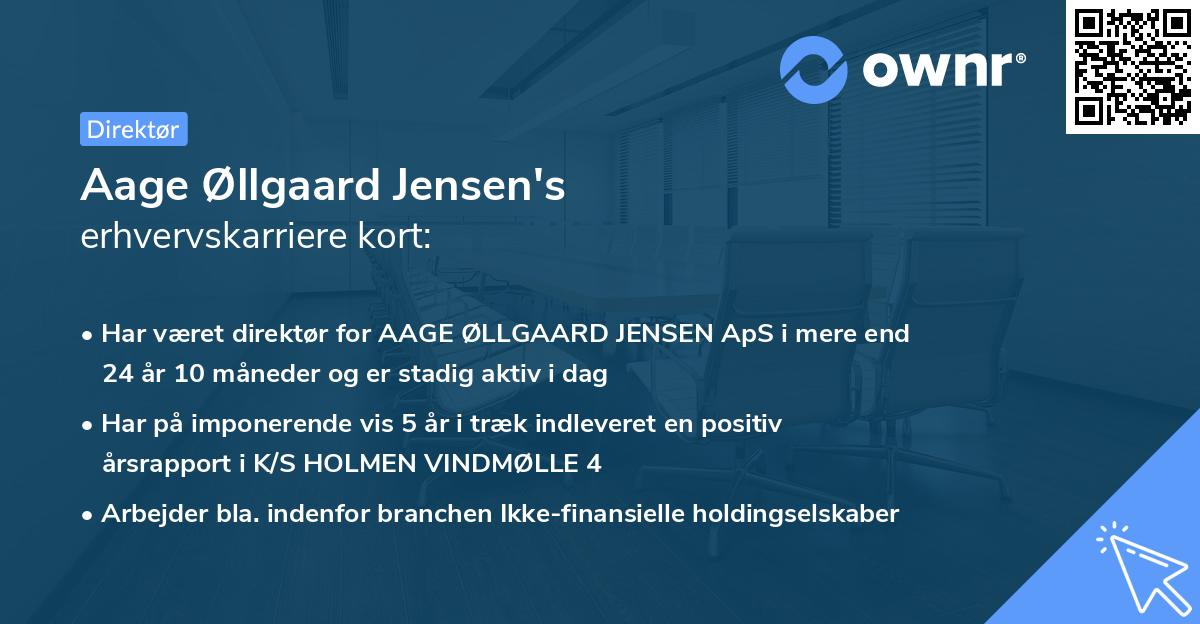 Aage Øllgaard Jensen's erhvervskarriere kort
