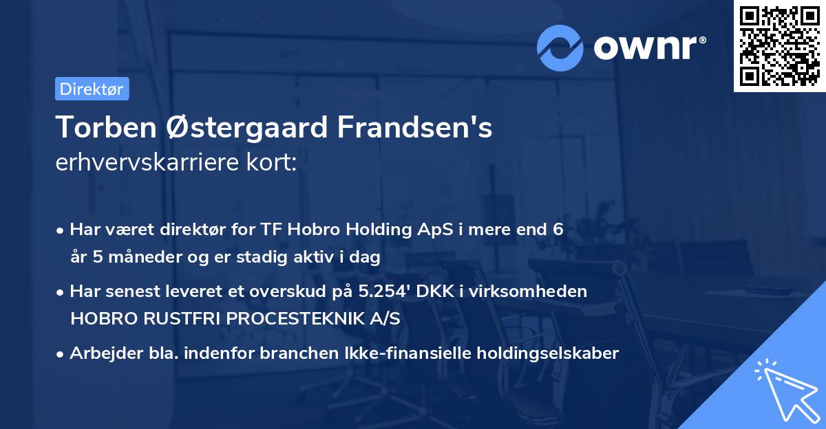 Torben Østergaard Frandsen's erhvervskarriere kort