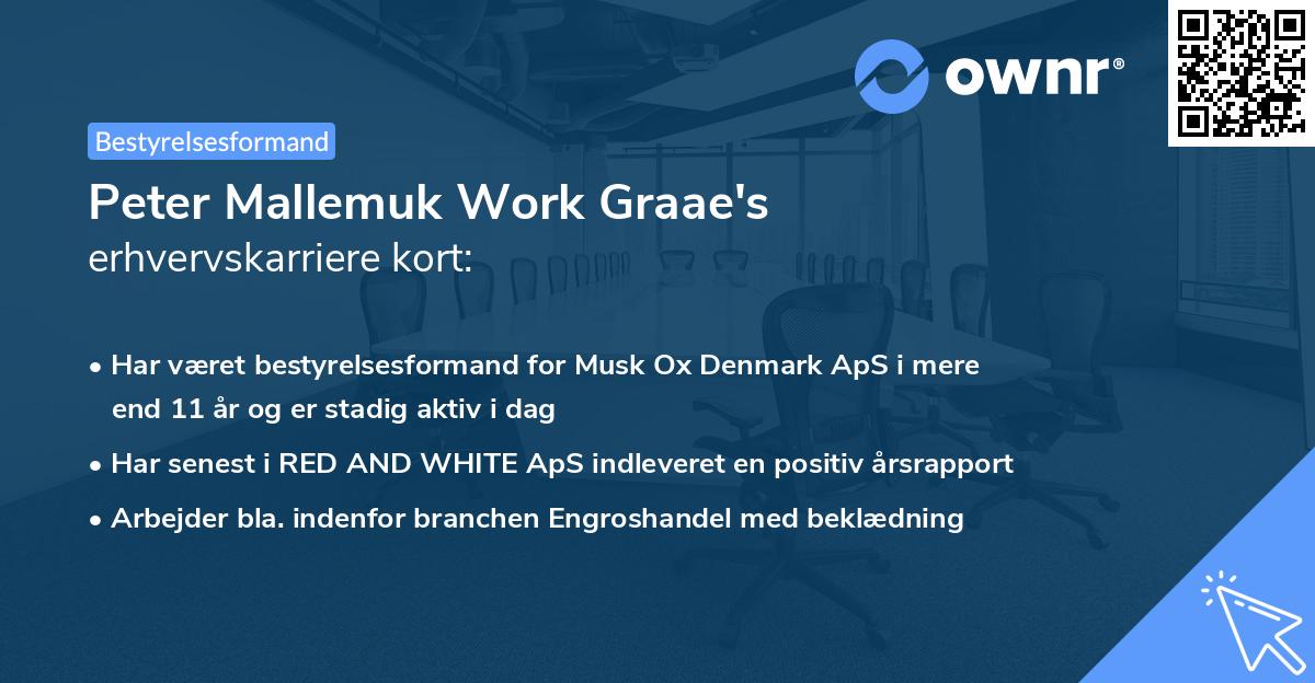 Peter Mallemuk Work Graae's erhvervskarriere kort