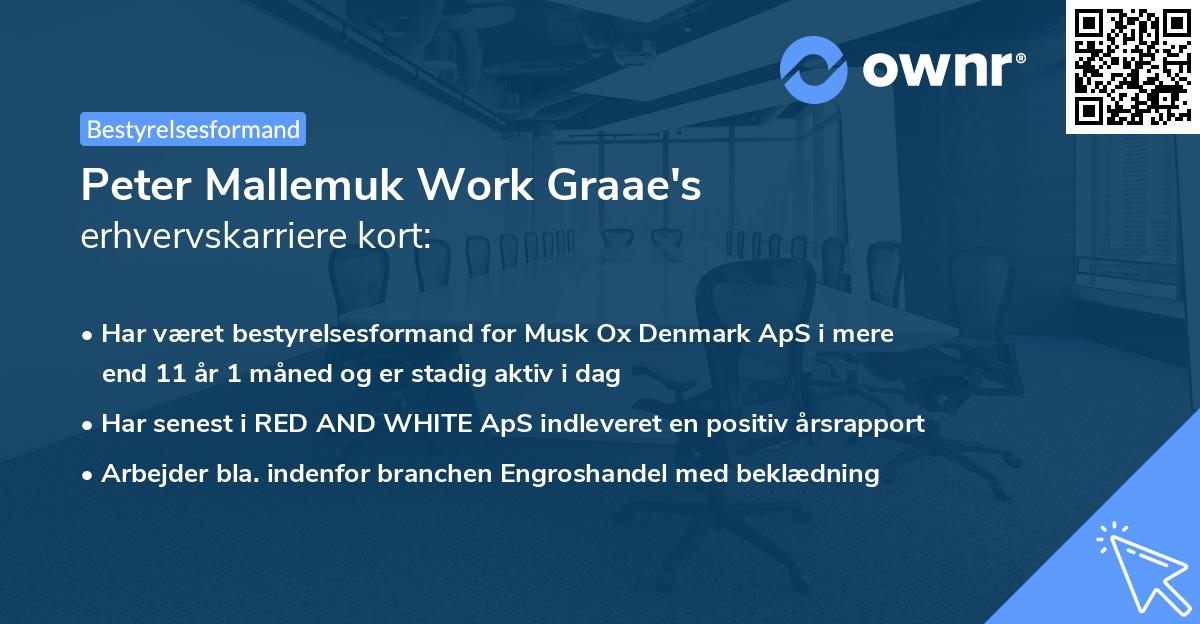 Peter Mallemuk Work Graae's erhvervskarriere kort