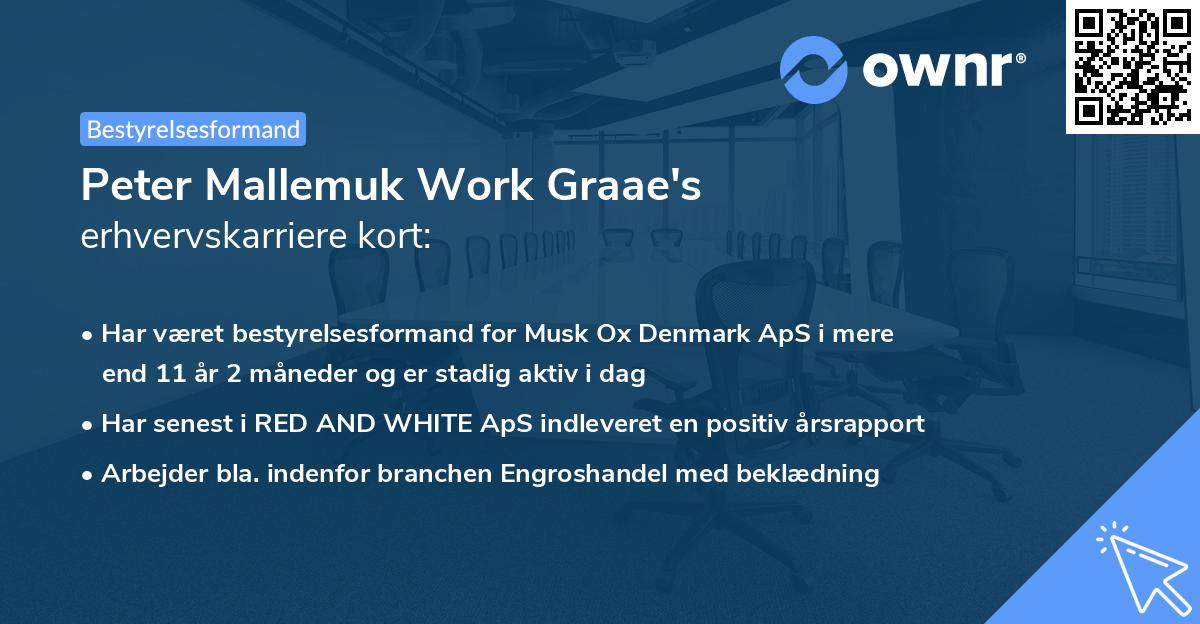 Peter Mallemuk Work Graae's erhvervskarriere kort