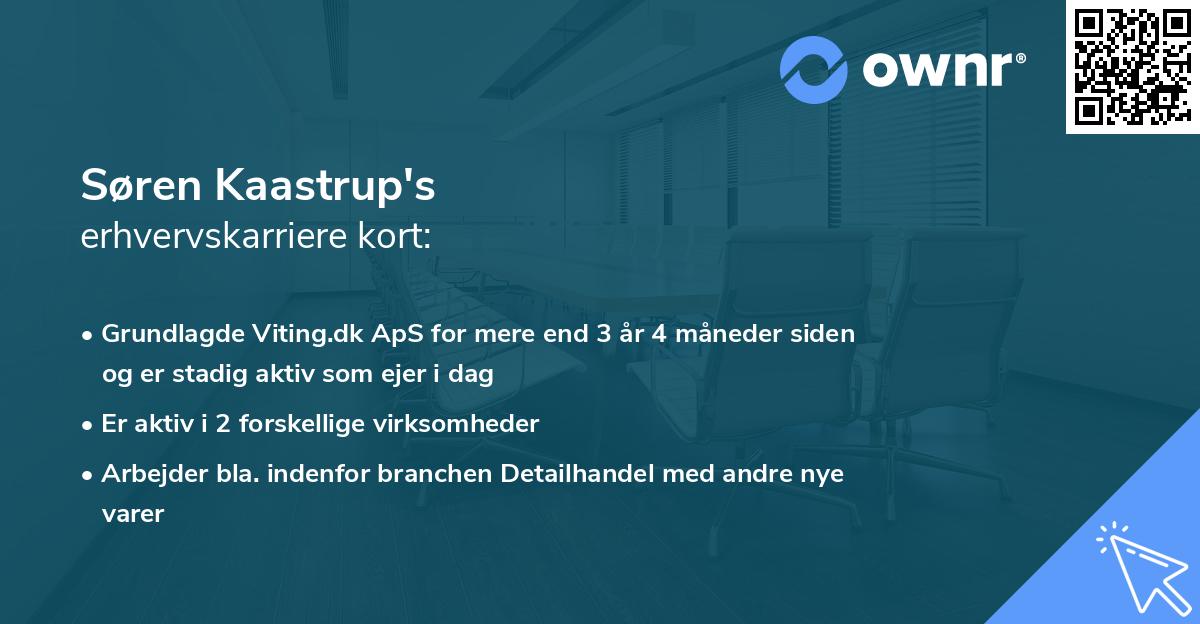 Søren Kaastrup's erhvervskarriere kort