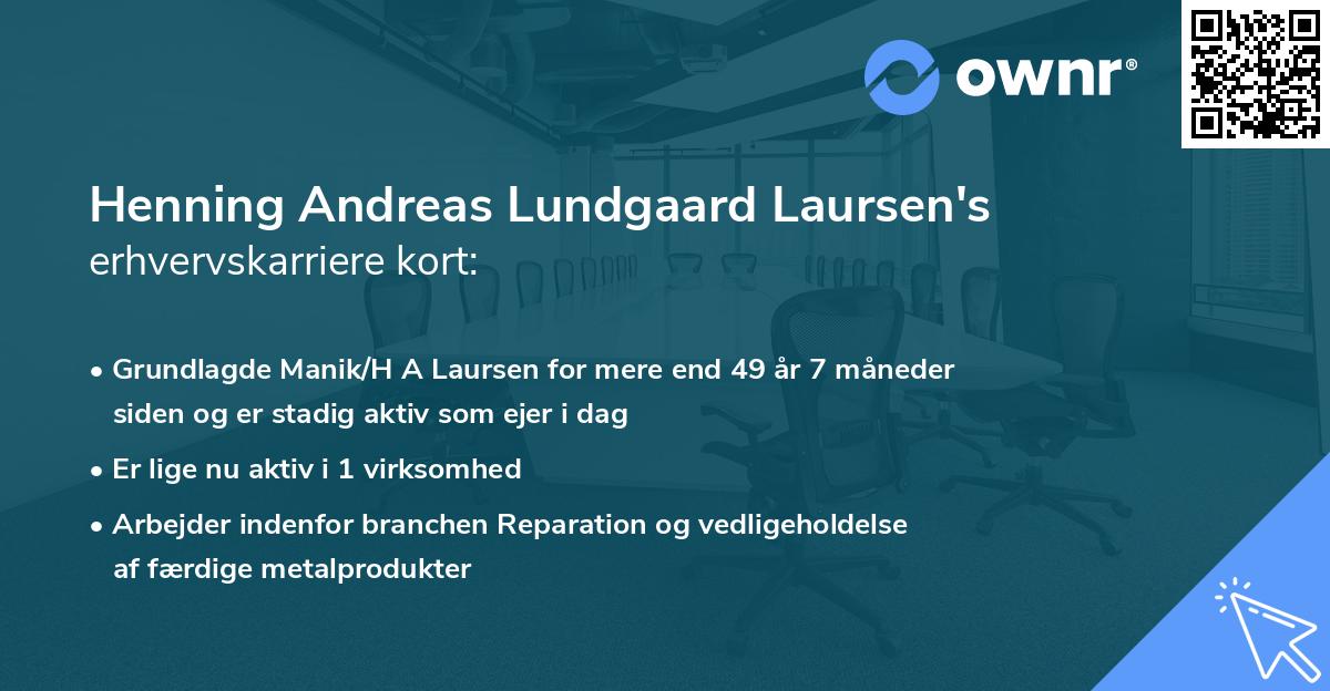 Henning Andreas Lundgaard Laursen's erhvervskarriere kort