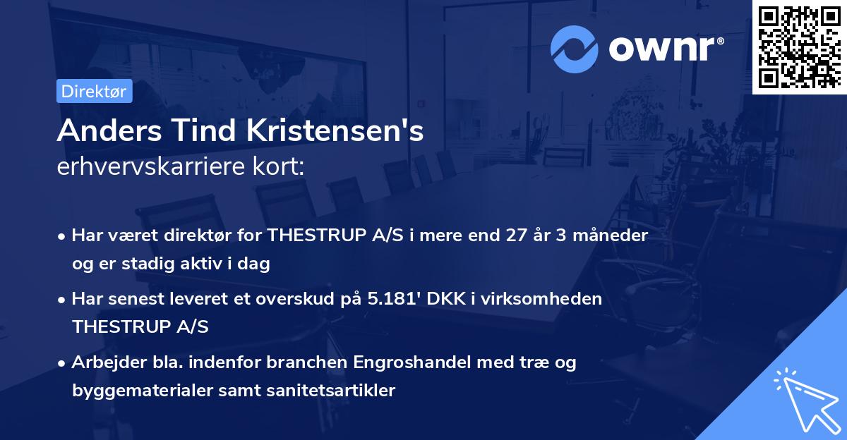 Anders Tind Kristensen's erhvervskarriere kort