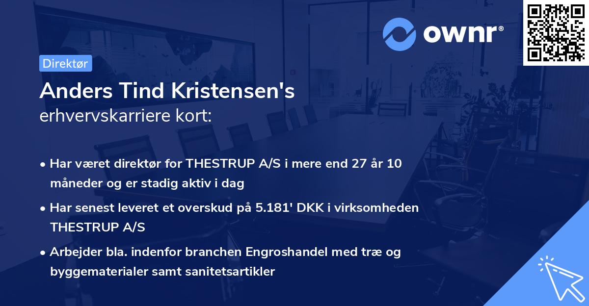 Anders Tind Kristensen's erhvervskarriere kort