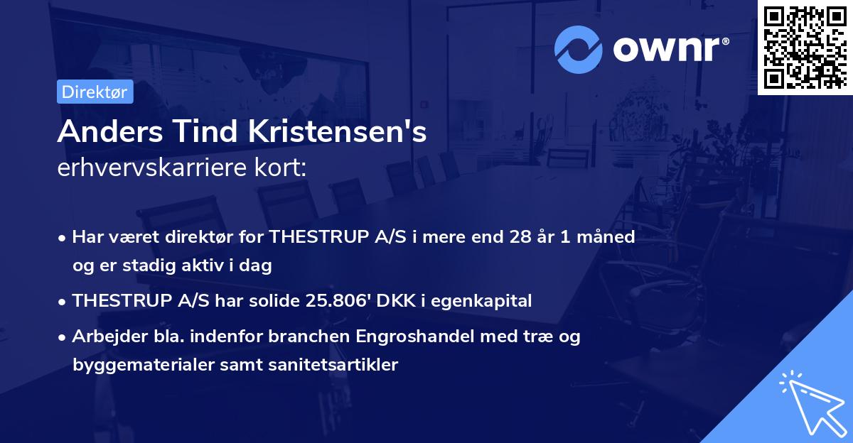 Anders Tind Kristensen's erhvervskarriere kort