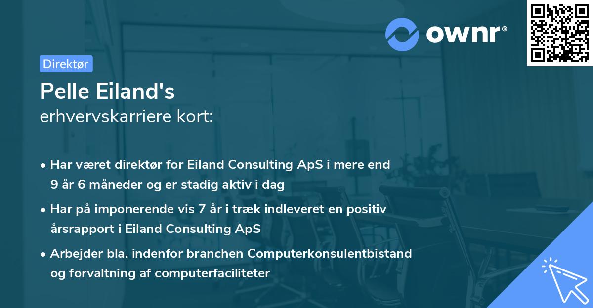 Pelle Eiland's erhvervskarriere kort