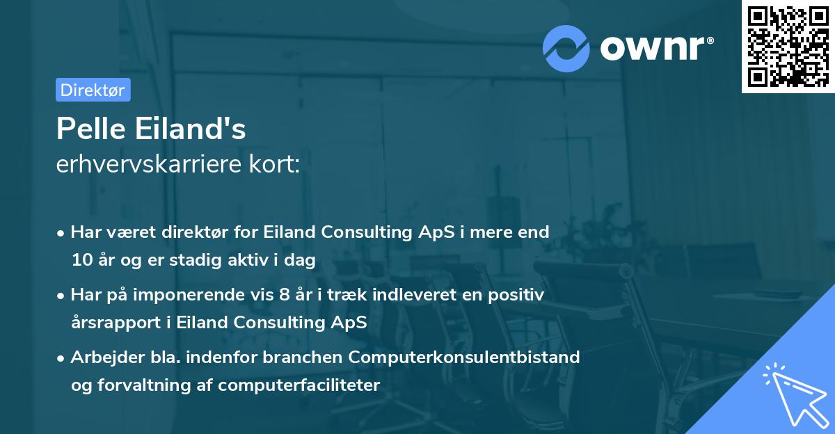 Pelle Eiland's erhvervskarriere kort