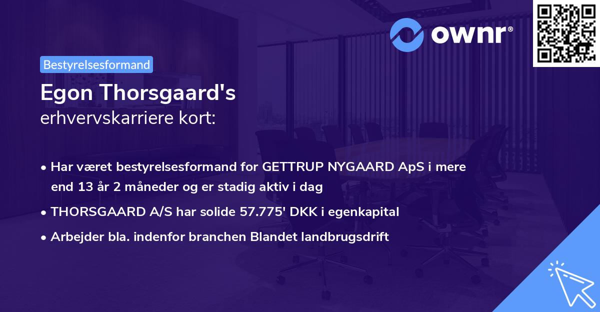 Egon Thorsgaard's erhvervskarriere kort