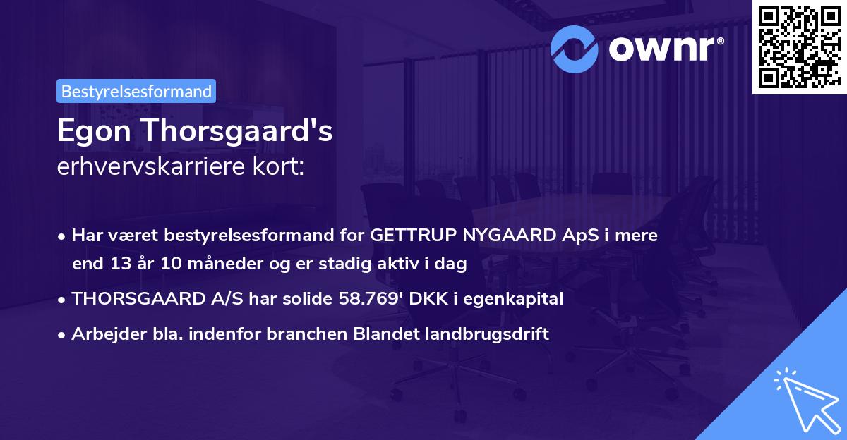Egon Thorsgaard's erhvervskarriere kort