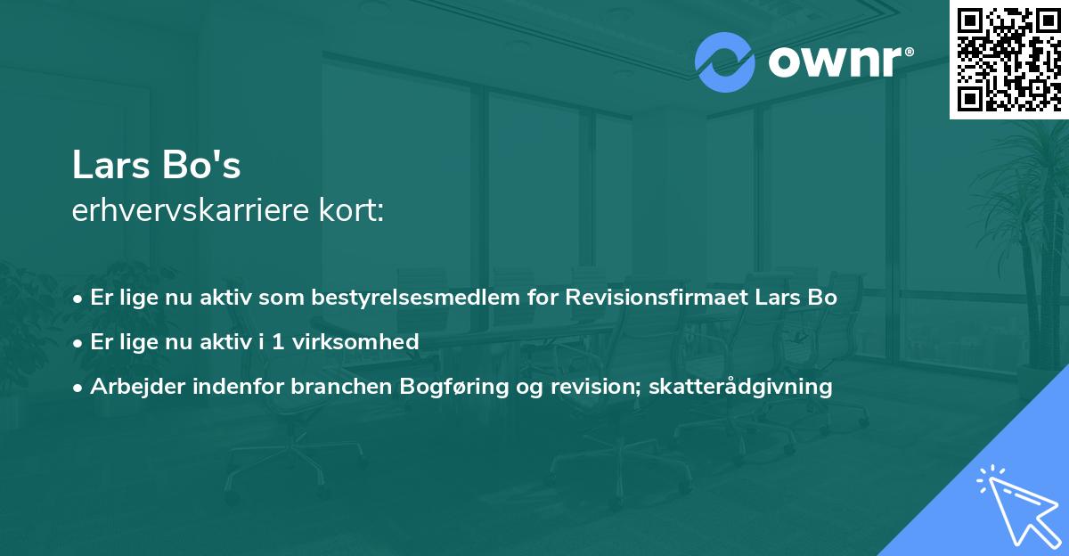 Lars Bo's erhvervskarriere kort