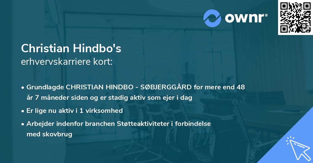 Christian Hindbo's erhvervskarriere kort